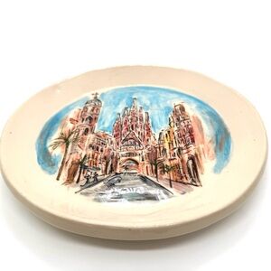7” hand made pottery plate Barcelona’s La Familia